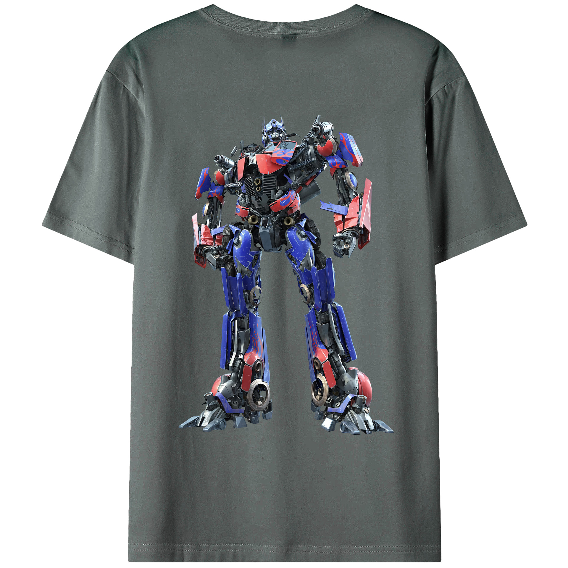 （画像用） Transformers トランスフォーマー 綿100％ メンズ半袖Tシャツ（バックプリント） 通気性